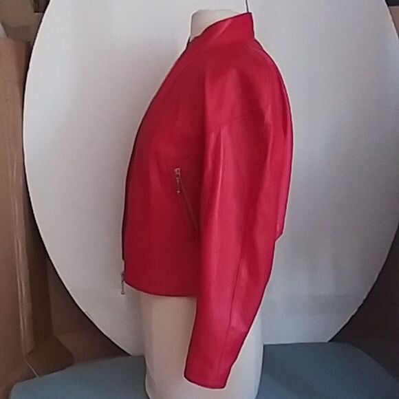 Michael Hoban North Beach Leather Red Motorcycle Jacket Vintage 80s 90s - Picture 11 of 16